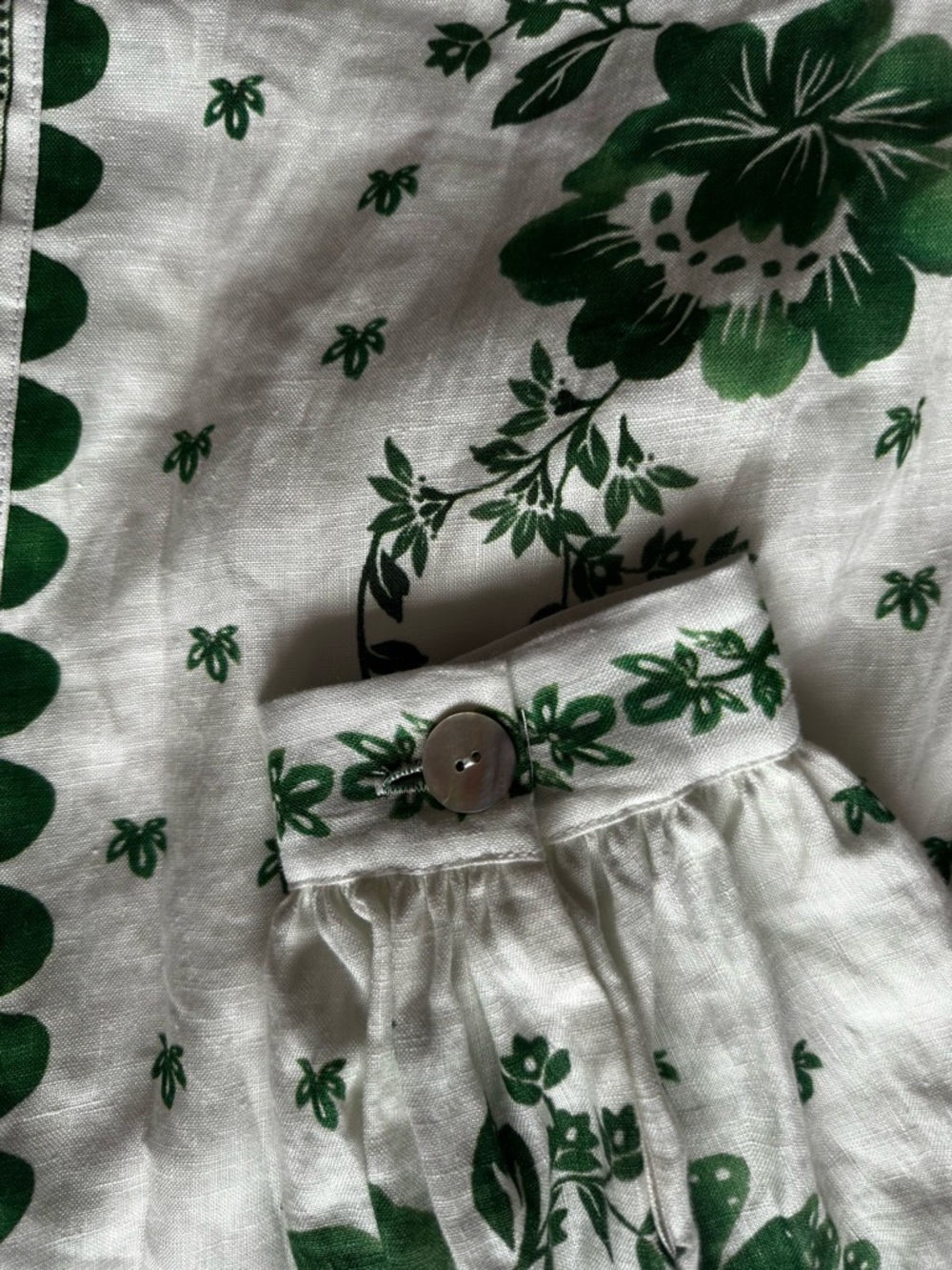 Magaschoni Green Floral Maxi Dress Button Front Influencer spring Favorite M - Picture 6 of 12
